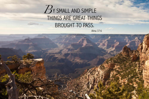 By small and simple things are great things brought to pass.  Alma 37:6